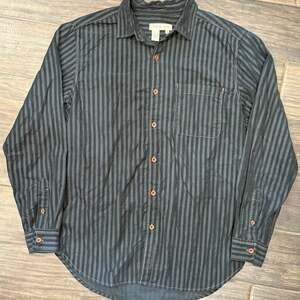 The Territory Ahead Men's Long Sleeve Gray Stripe Button-Up Shirt